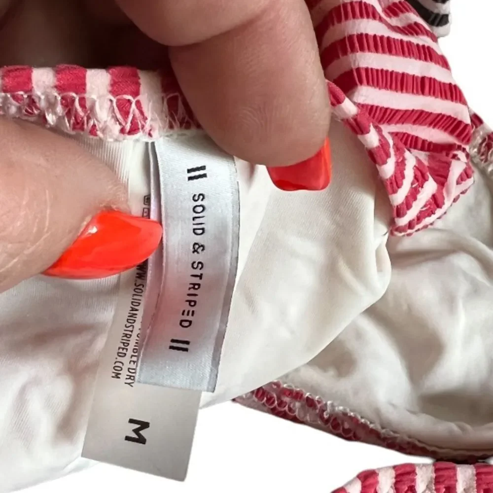 Solid & Striped Bikini Bottom nwot‎